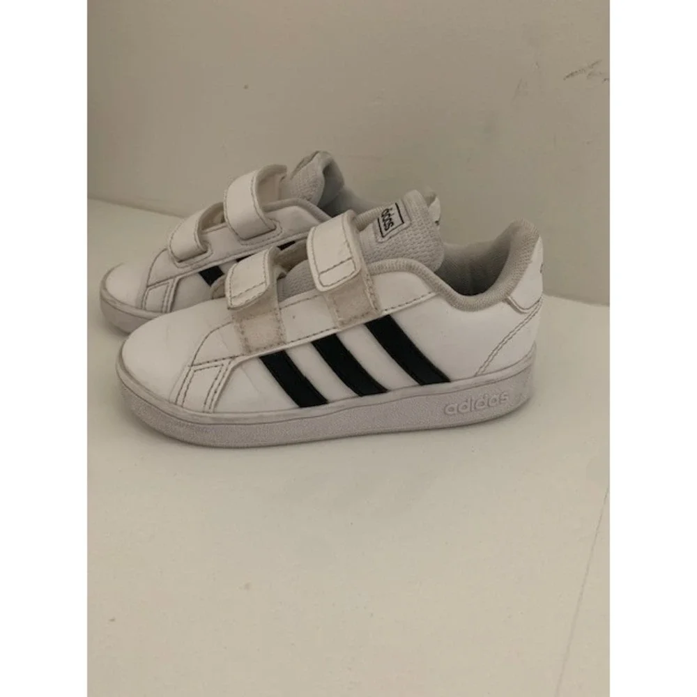 Adidas Grand Court Toddler Sneakers‎ White Black EF0118 Size 9K Unisex